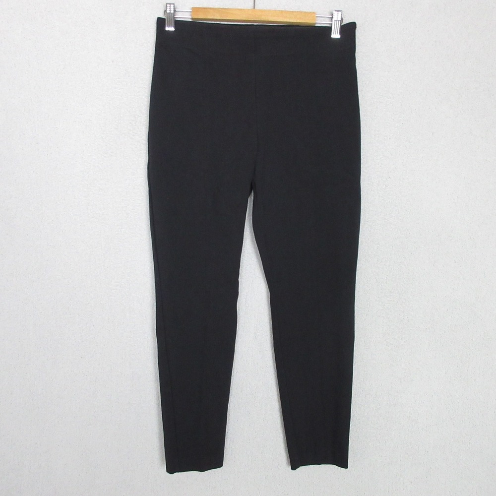 Talbots Portland Pant Womens 10P Black Side Zip High Rise Stretch Ankle Trousers